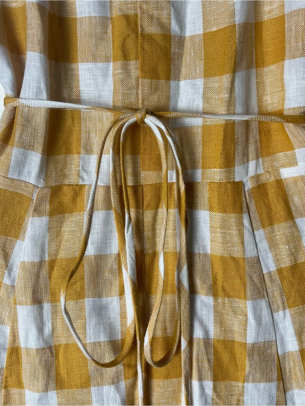 Reformation Beverley Gingham Linen V-Neck Wrap Midi Sun Dress Sz S - Picture 6 of 8